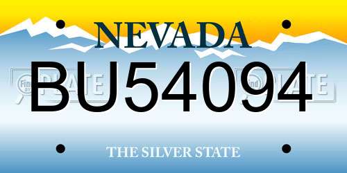 BU54094 Nevada License Plate