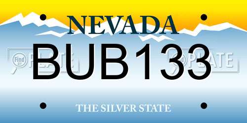 BUB133 Nevada License Plate