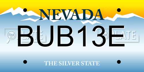 BUB13E Nevada License Plate
