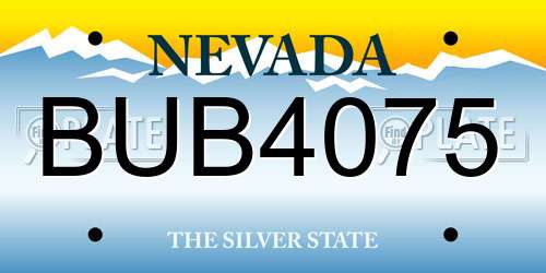 BUB4075 Nevada License Plate