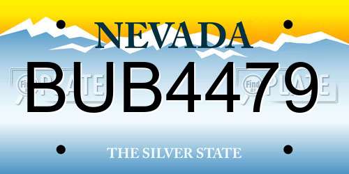 BUB4479 Nevada License Plate