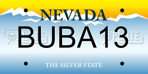 BUBA13 Nevada License Plate