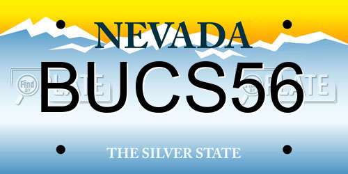 BUCS56 Nevada License Plate
