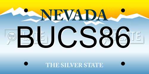 BUCS86 Nevada License Plate