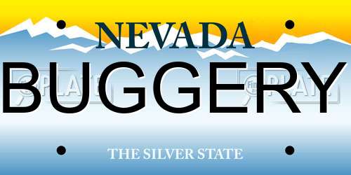 BUGGERY Nevada License Plate