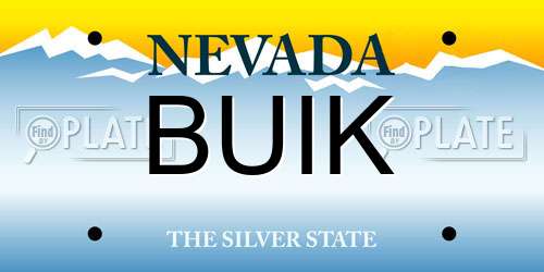 BUIK Nevada License Plate