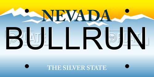 BULLRUN Nevada License Plate