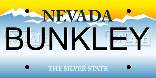 BUNKLEY Nevada License Plate