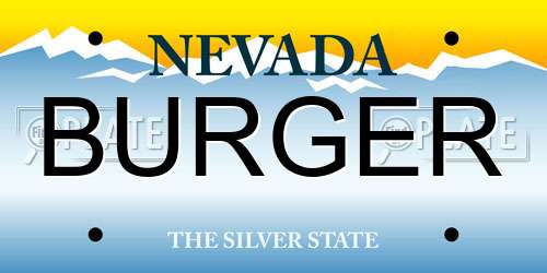 BURGER Nevada License Plate