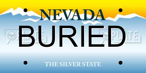 BURIED Nevada License Plate