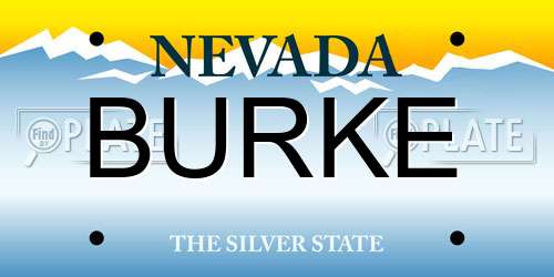 BURKE Nevada License Plate