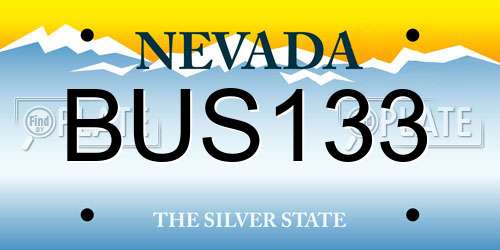 BUS133 Nevada License Plate
