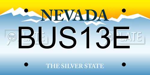 BUS13E Nevada License Plate