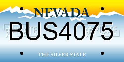 BUS4075 Nevada License Plate