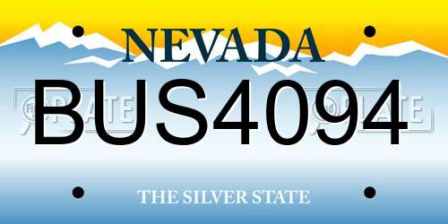 BUS4094 Nevada License Plate