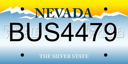BUS4479 Nevada License Plate