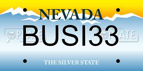 BUSI33 Nevada License Plate