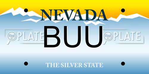BUU Nevada License Plate
