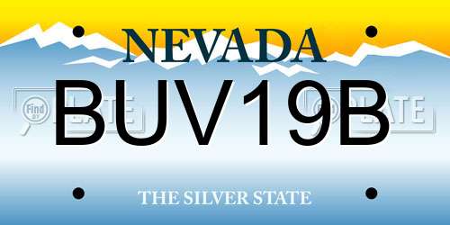 BUV19B Nevada License Plate