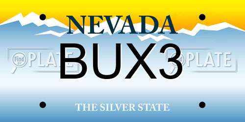 BUX3 Nevada License Plate