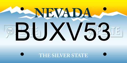 BUXV53 Nevada License Plate