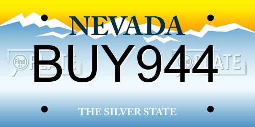 BUY944 Nevada License Plate