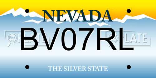 BV07RL Nevada License Plate
