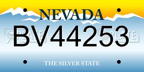 BV44253 Nevada License Plate