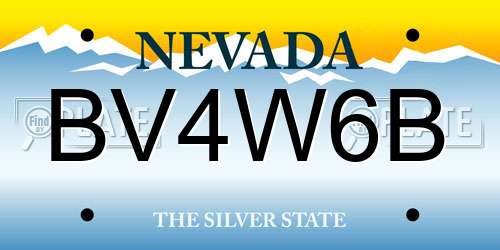 BV4W6B Nevada License Plate