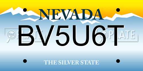 BV5U6T Nevada License Plate