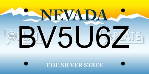 BV5U6Z Nevada License Plate