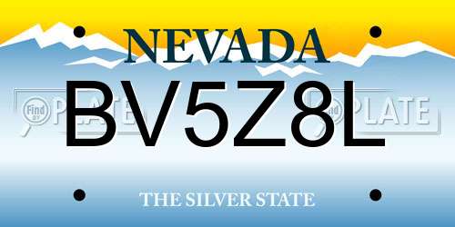 BV5Z8L Nevada License Plate
