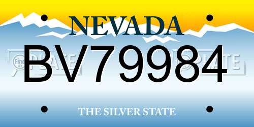 BV79984 Nevada License Plate