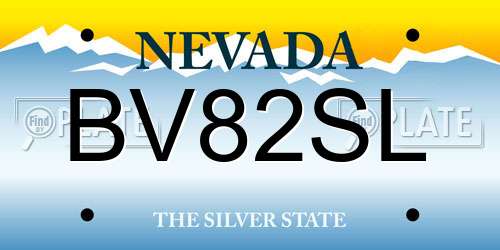BV82SL Nevada License Plate