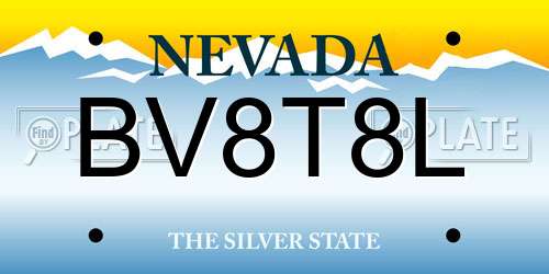 BV8T8L Nevada License Plate