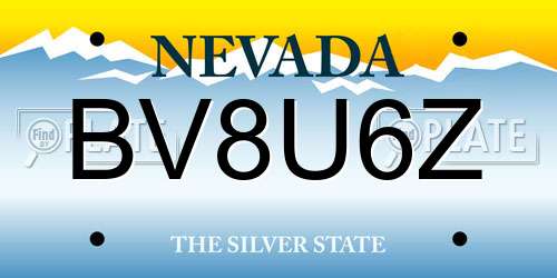 BV8U6Z Nevada License Plate