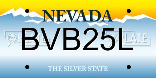 BVB25L Nevada License Plate