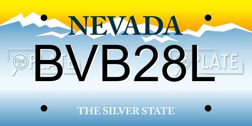 BVB28L Nevada License Plate