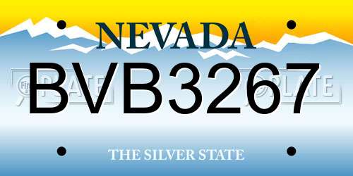 BVB3267 Nevada License Plate