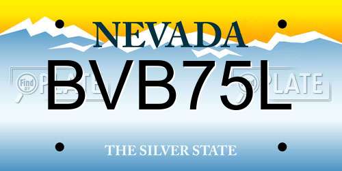 BVB75L Nevada License Plate