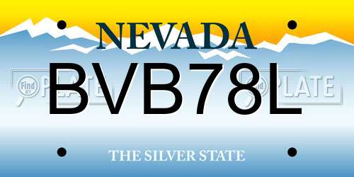 BVB78L Nevada License Plate
