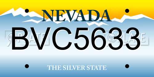 BVC5633 Nevada License Plate