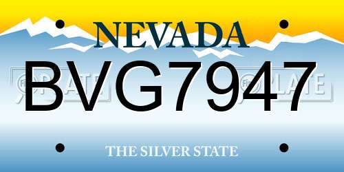 BVG7947 Nevada License Plate