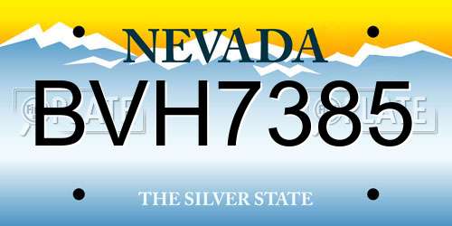 BVH7385 Nevada License Plate