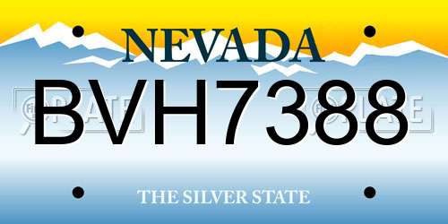 BVH7388 Nevada License Plate