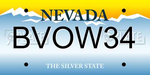 BVOW34 Nevada License Plate
