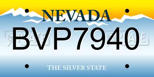 BVP7940 Nevada License Plate