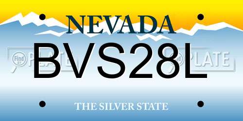 BVS28L Nevada License Plate