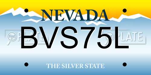 BVS75L Nevada License Plate