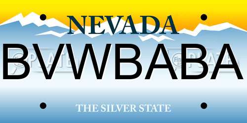 BVWBABA Nevada License Plate